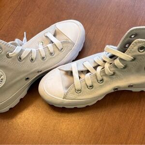 Kids White High-Top Sneakers